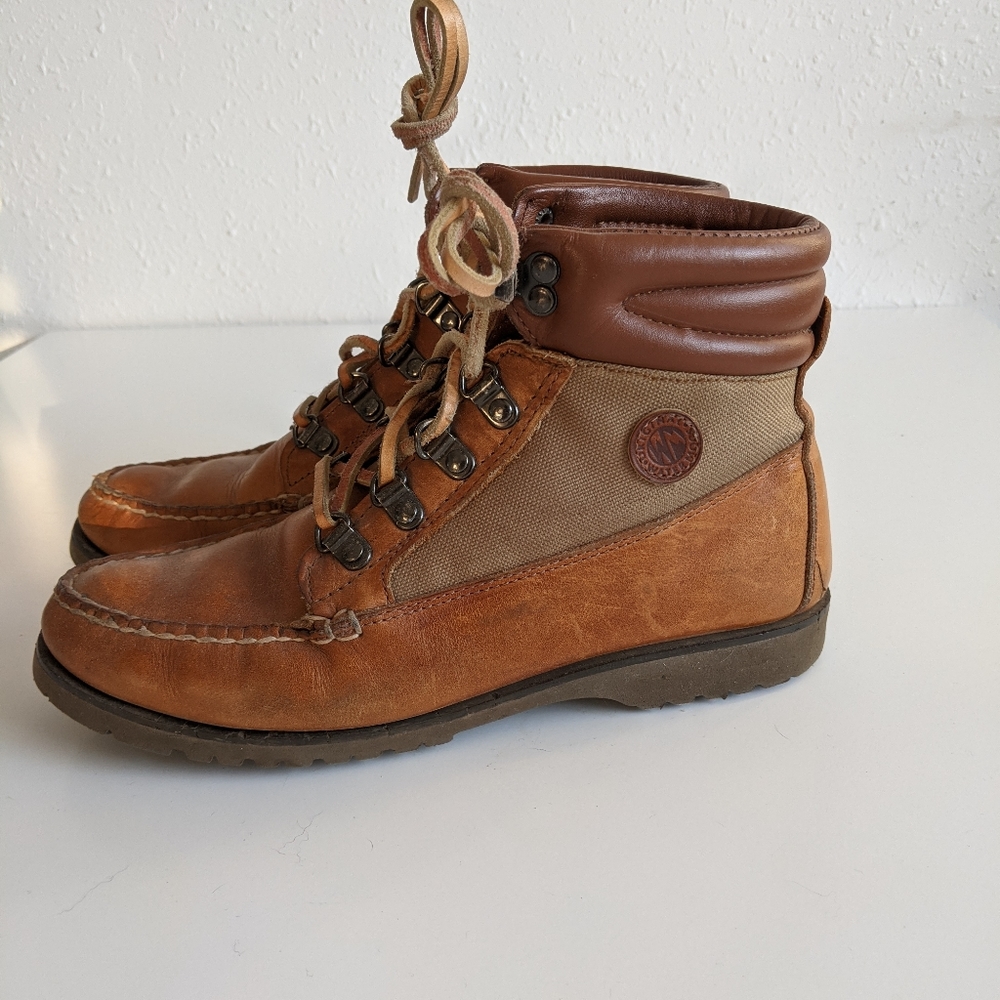 Vintage Leather Hiking Boots Handmade Watermocs